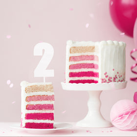 Mega Number 2 Cake Topper - WHITE