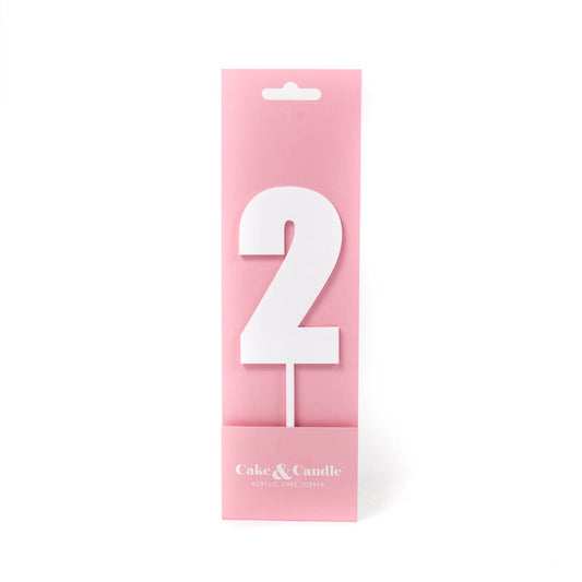 Mega Number 2 Cake Topper - WHITE
