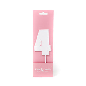 Mega Number 4 Cake Topper - WHITE