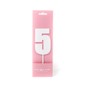Mega Number 5 Cake Topper - WHITE