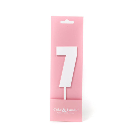 Mega Number 7 Cake Topper - WHITE
