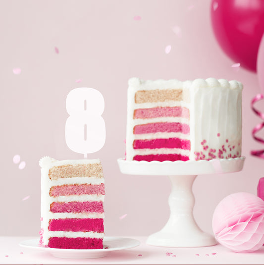 Mega Number 8 Cake Topper - WHITE