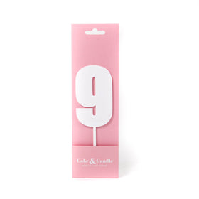 Mega Number 9 Cake Topper - WHITE