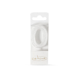 Mini Glitter Candle WHITE - Number 0