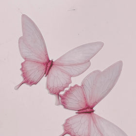 Edible Wafer Cake Cupcake Topper | Giant Wafer Paper Butterflies Pretty in Pink - Set of 2