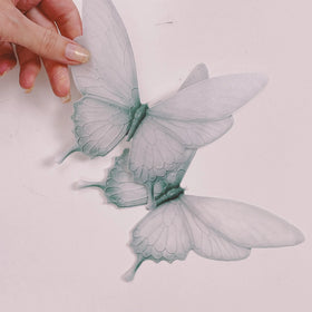 Edible Wafer Cake Cupcake Topper | Giant Wafer Paper Butterflies in Soft Grey - Set of 2