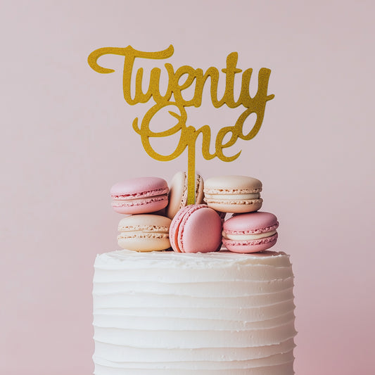 Number TWENTY ONE Cake Topper - GOLD