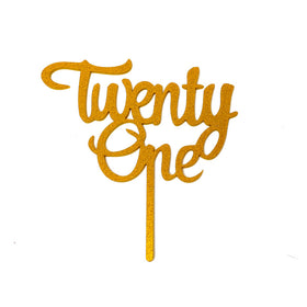 Number TWENTY ONE Cake Topper - GOLD