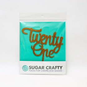 Number TWENTY ONE Cake Topper - GOLD