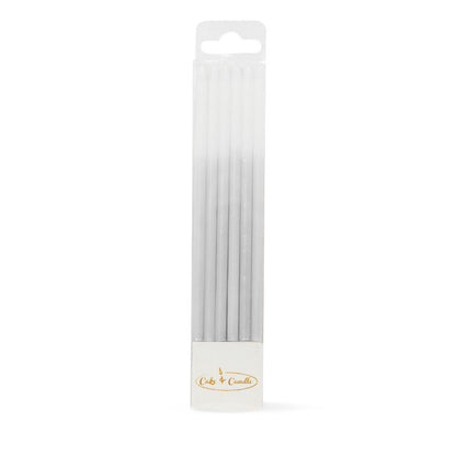 OMBRE Cake Candles SILVER (Pack of 12)