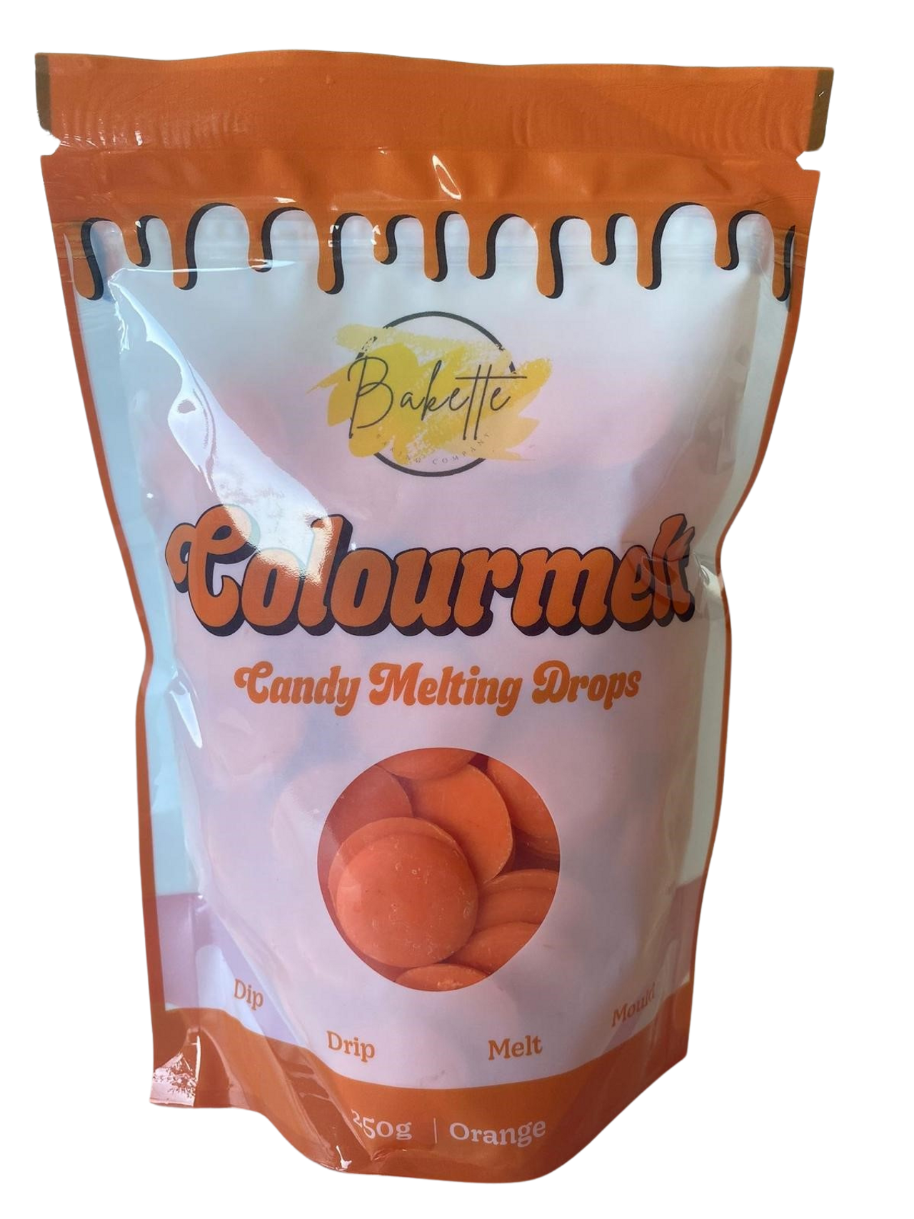 Bakette Orange Colourmelts - Candy Melting Drops (250g)