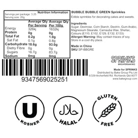 Sprinks Pastel Green Bubble Bubbles Sprinkles 65g