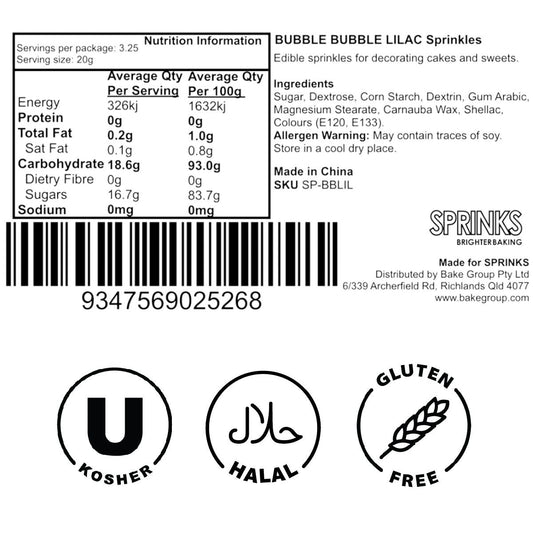 Sprinks Pastel Lilac Bubble Bubbles Sprinkles 65g