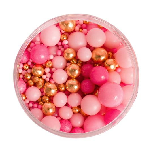 PINK VELVET Mixed Pearls Sprinkles (70g) - by Sprinks