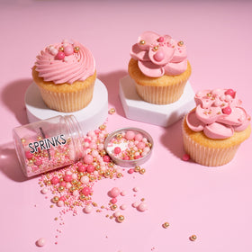 PINK VELVET Mixed Pearls Sprinkles (70g) - by Sprinks