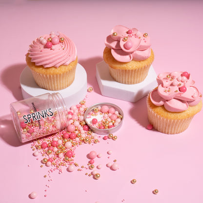 PINK VELVET Mixed Pearls Sprinkles (500g) - by Sprinks