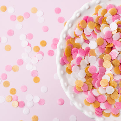 PINK, WHITE & GOLD Wafer Decorations (9g)  - by Sprinks