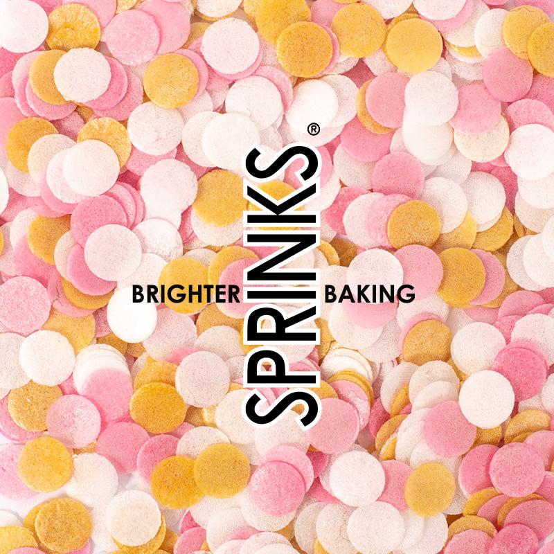 PINK, WHITE & GOLD Wafer Decorations (9g)  - by Sprinks