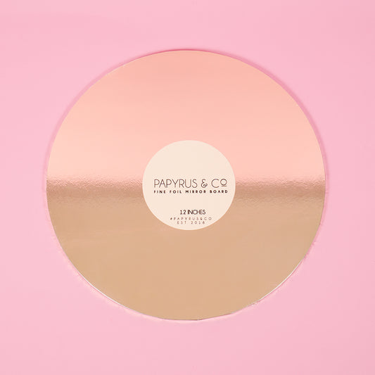 Round Gold  Mirror Masonite Cake Board 12 Inch