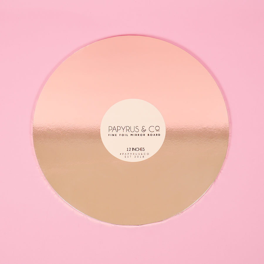 Round Gold  Mirror Masonite Cake Board 12 Inch