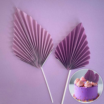 Purple Lilac Deco Fan Cake Topper (2 piece)