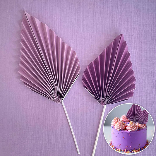 Purple Deco Fan Cake Topper (2 piece)