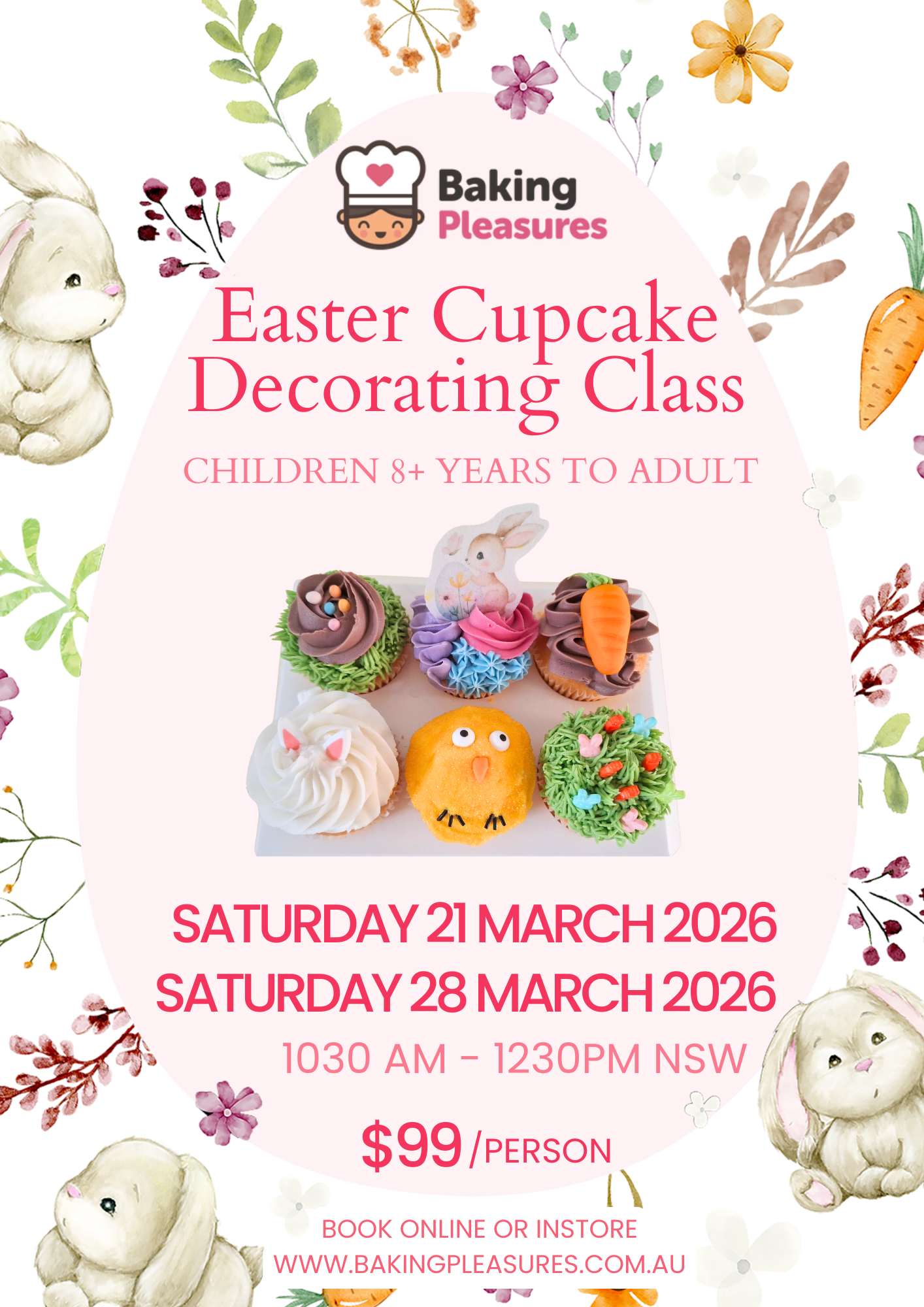 Easter Cupcake Decorating Class - Saturday 21 March 2026