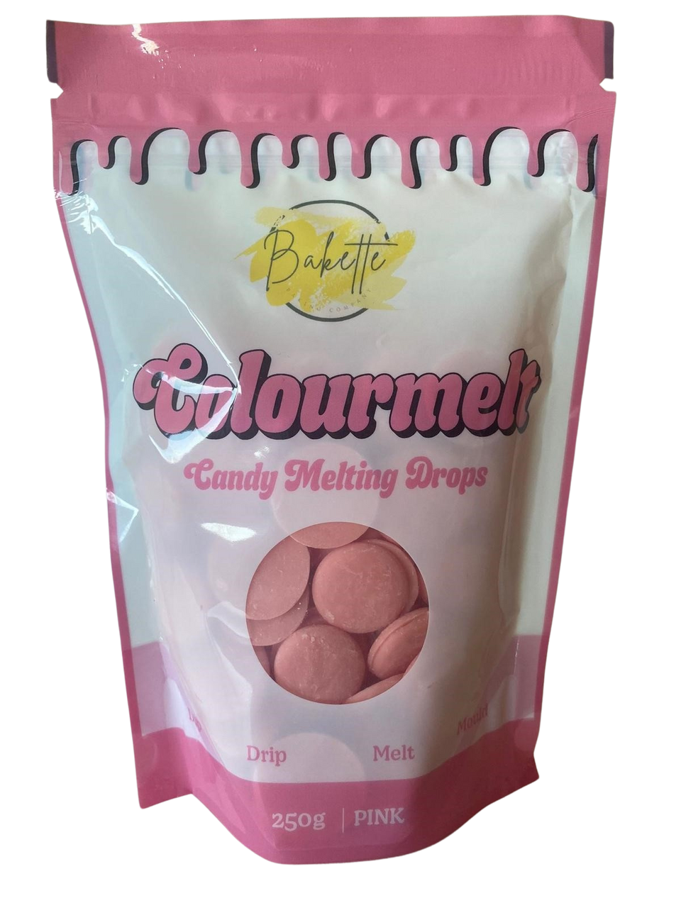 Bakette Pink Colourmelts - Candy Melting Drops (250g)
