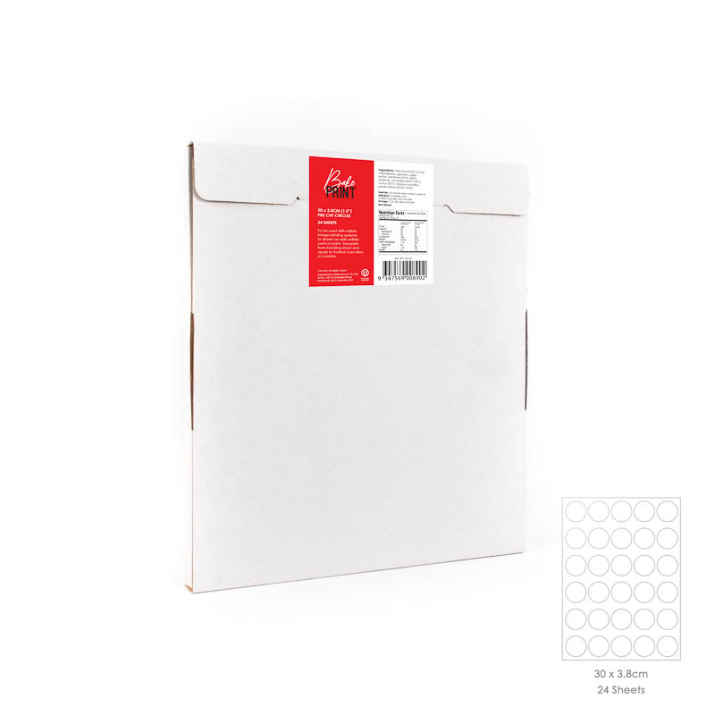 Premium 1.5" x 30 circles Round Edible Icing Frosting Image Sheets - 24 pack
