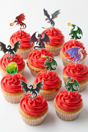 Edible Image Sheet A4 Wafer Card Cupcake Toppers - Dragons