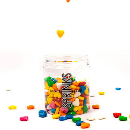 Rainbow Hearts Sprinkles (80g) - by Sprinks