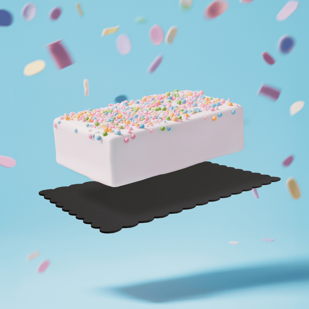 Rectangle Dual-Colour Scalloped Cake Board - Black & White 14 x 10 inch