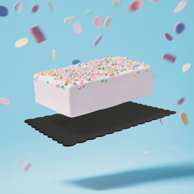 Rectangle Dual-Colour Scalloped Cake Board - Black & White 14 x 10 inch