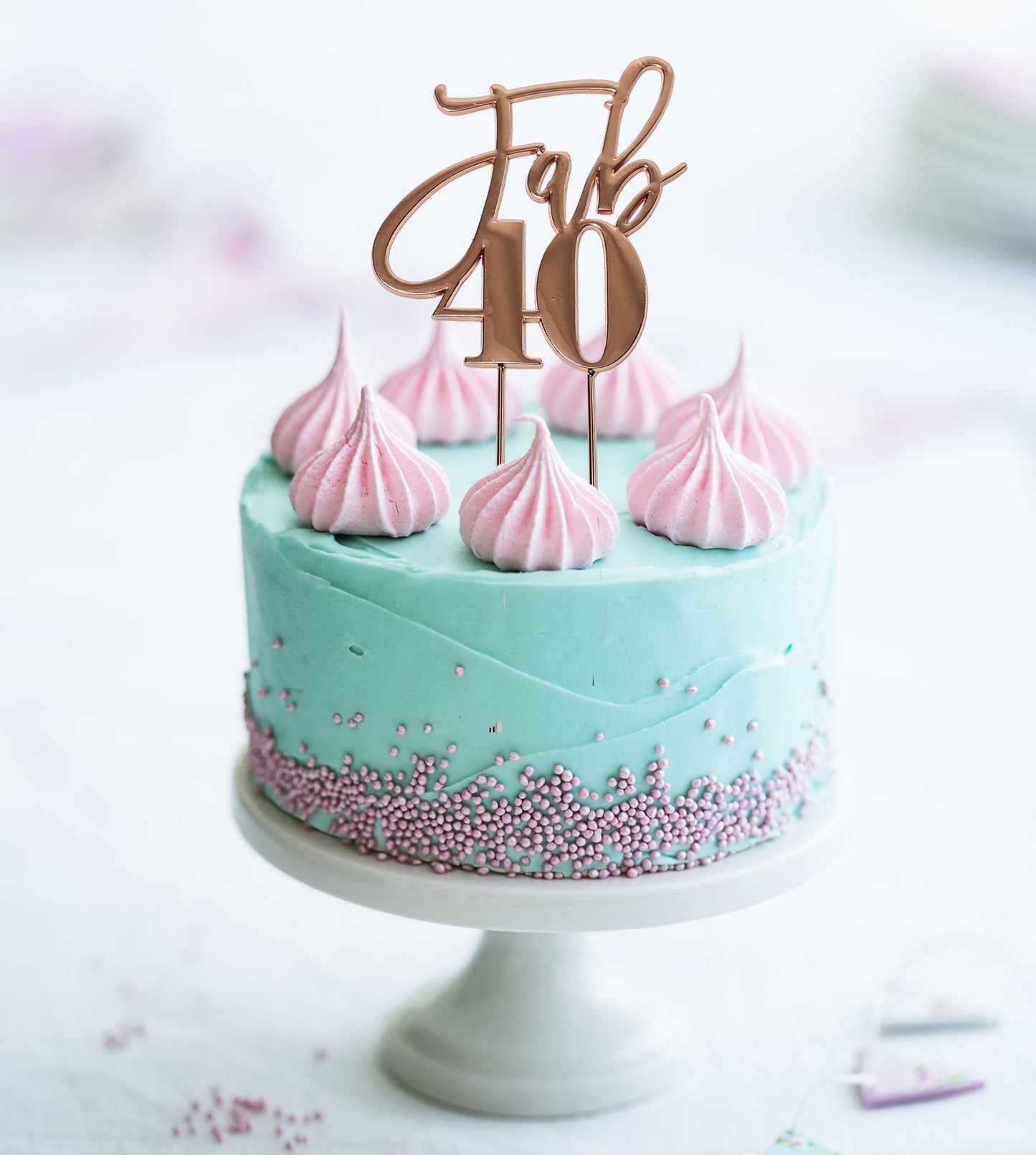 ROSE GOLD Metal Cake Topper - Fab 40th