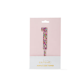 Rainbow Glitter NUMBER 1 Cake Topper