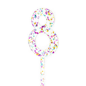 Rainbow Glitter NUMBER 8 Cake Topper