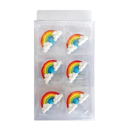 Edible Cupcake Toppers Decorations Rainbows 6pcs