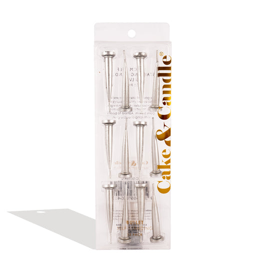SILVER Bullet Candles (Pack of 12)