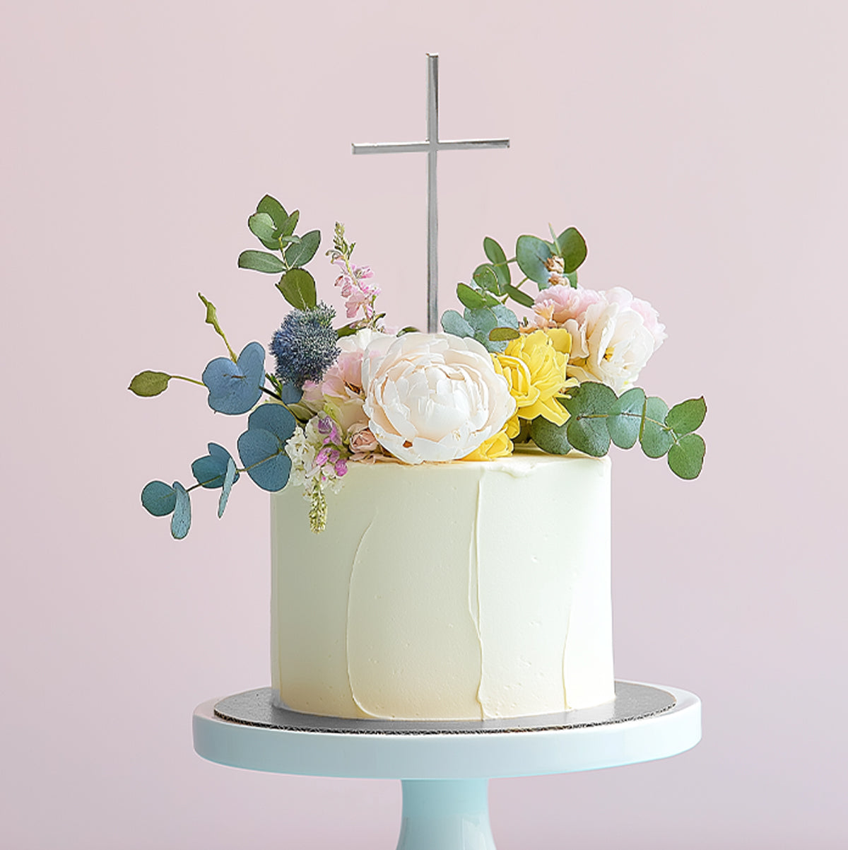 SILVER Metal Cake Topper - FINE CROSS