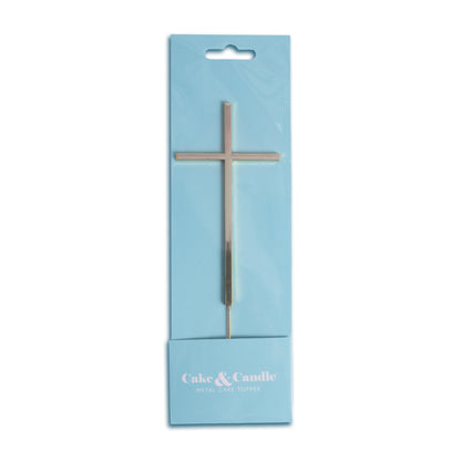 SILVER Metal Cake Topper - FINE CROSS