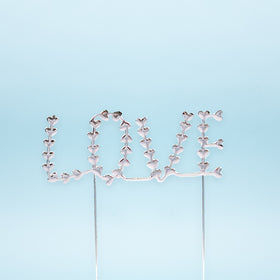 SILVER Metal Cake Topper - LOVE
