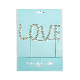 SILVER Metal Cake Topper - LOVE