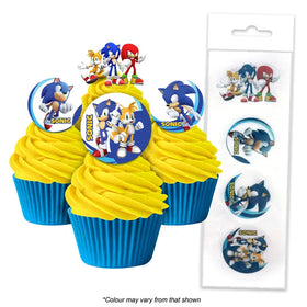 Sonic The Hedgehog Edible Wafer Cupcake Toppers 16pcs