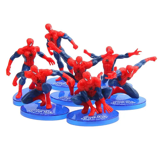 Marvel Spiderman - Plastic Figurines Cake Cupcake Toppers (7 pieces)