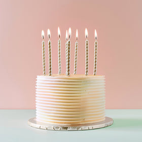SPIRAL Cake Candles SILVER (Pack of 12)