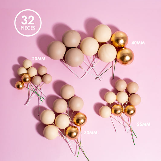 SPRINKS 32 Cake Ball Toppers - CHAMPAGNE GOLD