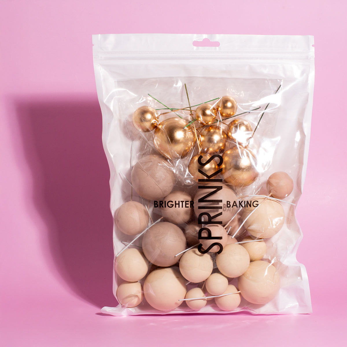SPRINKS 32 Cake Ball Toppers - CHAMPAGNE GOLD