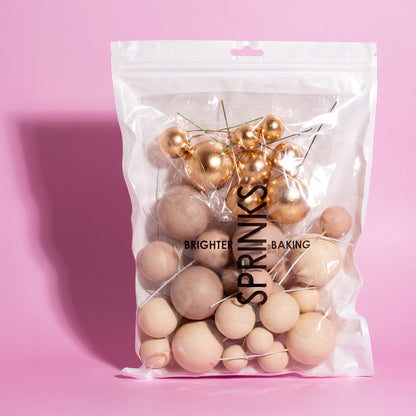SPRINKS 32 Cake Ball Toppers - CHAMPAGNE GOLD