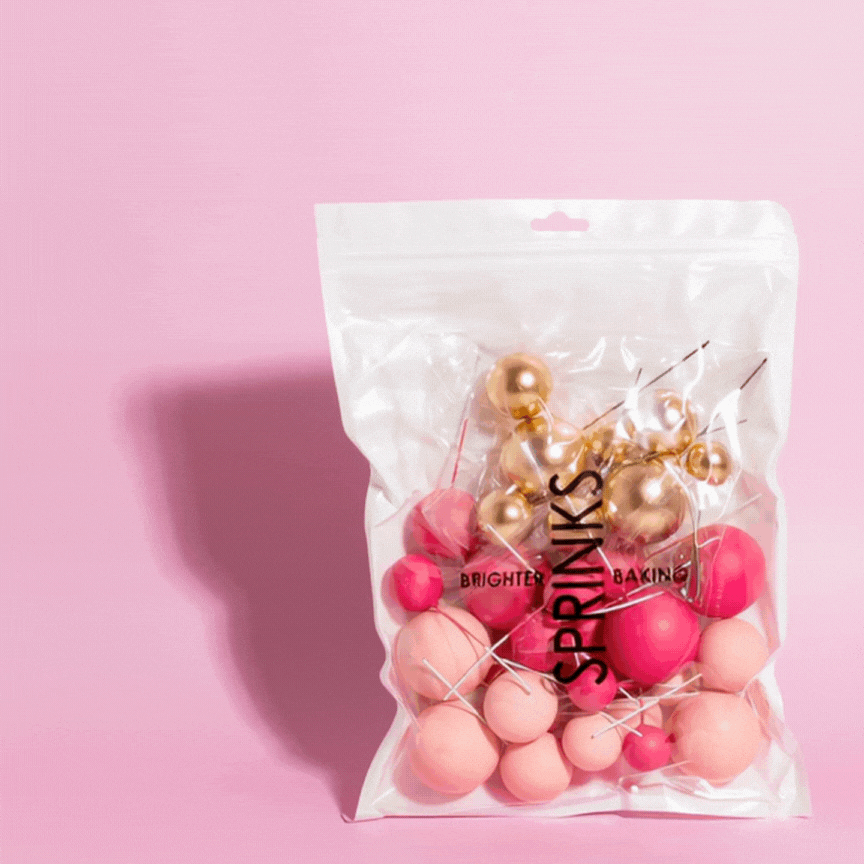 SPRINKS 32 Cake Ball Toppers - PRETTY IN PINK