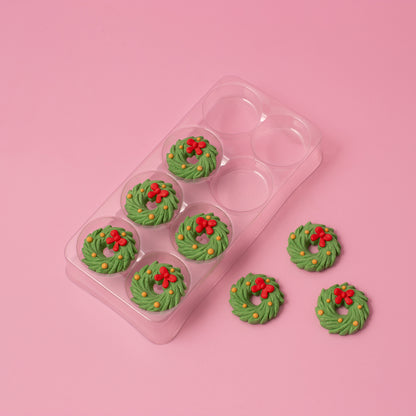 SPRINKS Icing Decorations - CHRISTMAS WREATHS (8 pieces) Edible Toppers